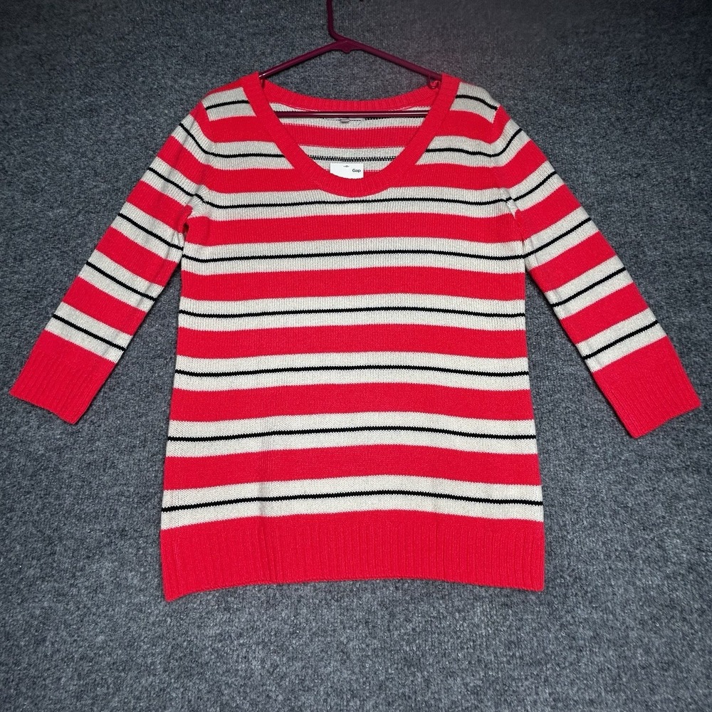 Gap Womens Striped Knit Sweater Size Small Neon Dye
